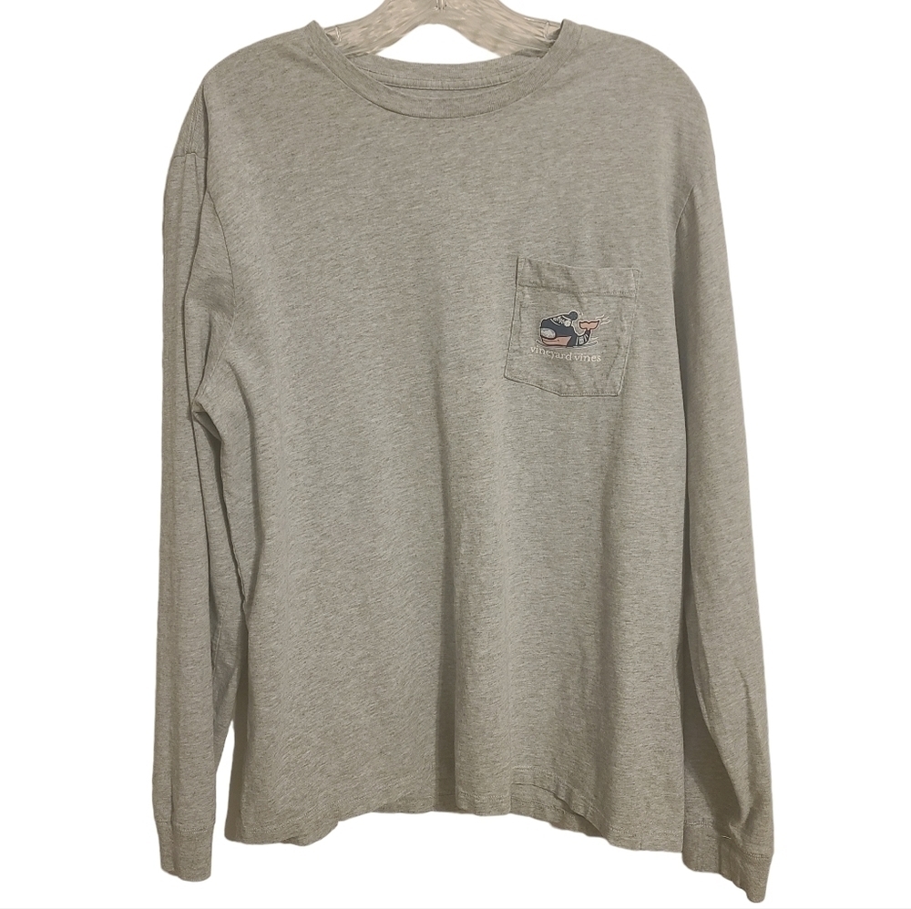 Vineyard Vines | Gray Whale Skiing Holiday Long Sleeve T-shirt (Size Medium)